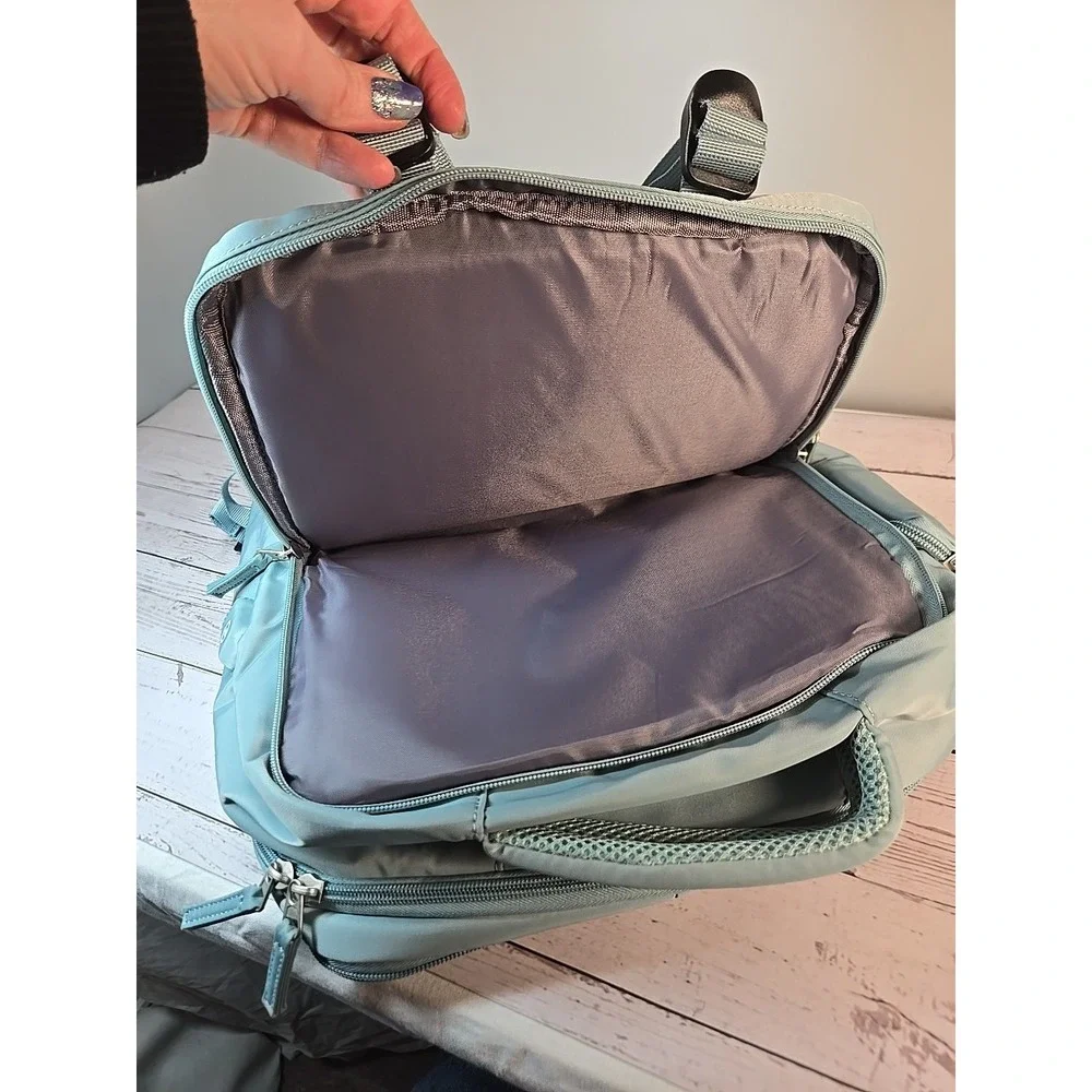 COMPUTER BACKPACK TSA APPROVED TRAVEL HIKING SPORTS WATERPROOF SEAFOAM GREEN NEW